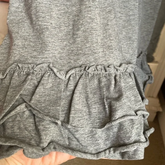 Gray Sleeveless Knit Ruffle Dress - Picture 3 of 4